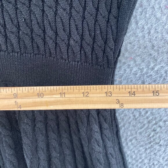 Calvin Klein Dress Womens Large Black Sweater Cable Knit Fit & Flare Long Sleeve - Picture 8 of 10